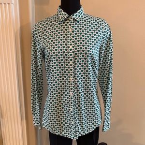 J.Crew Perfect Shirt Honeybee Print Heart Bee